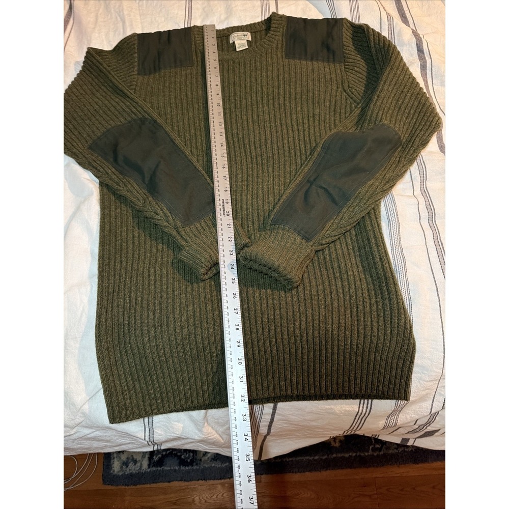 Vintage LL Bean Commando Wool Sweater Long Tall XXL Green Knit Military